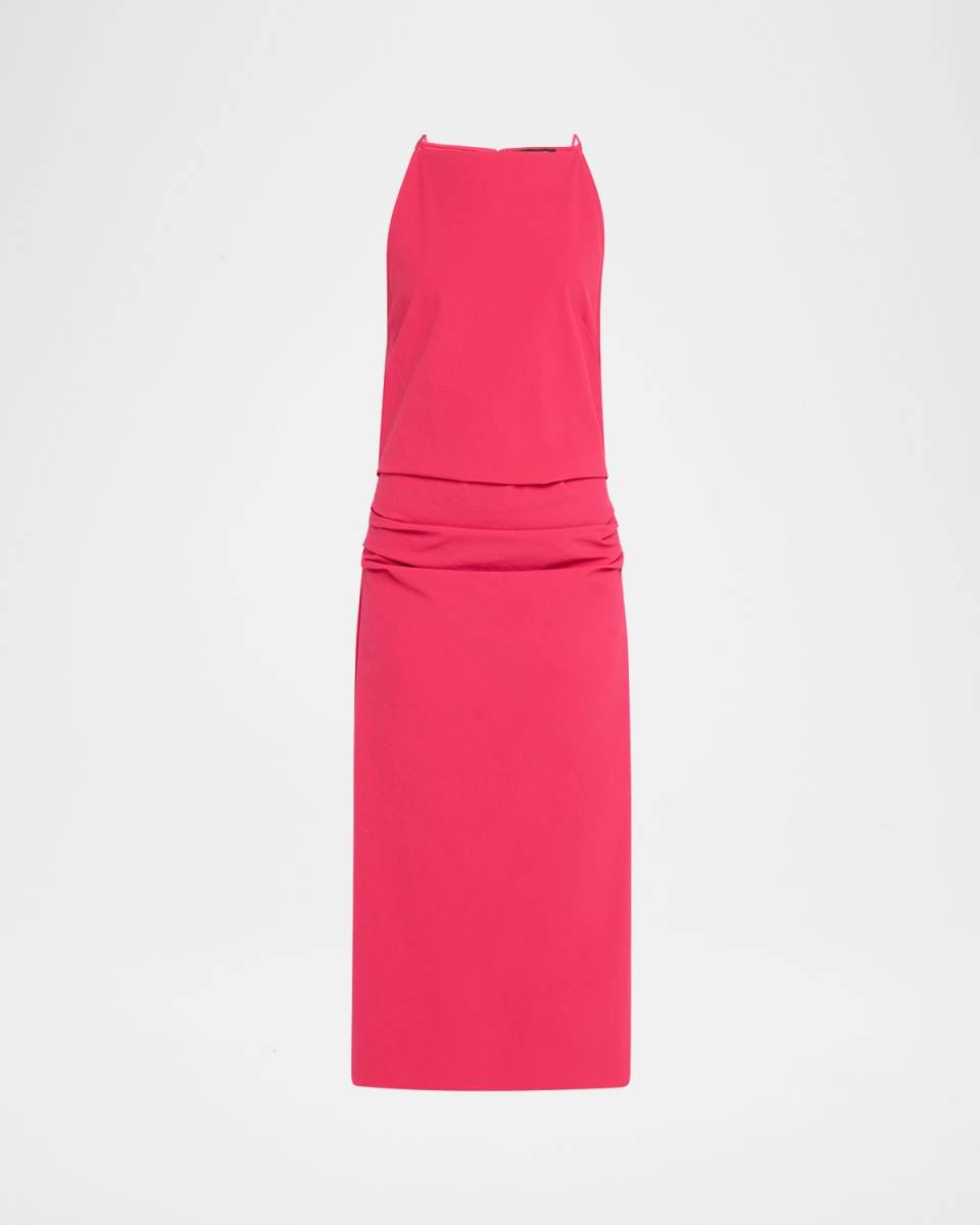 Priya Draped Bi-Stretch Cotton Nylon Dress